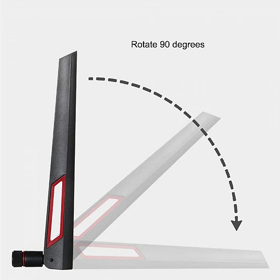 AC88U 10dBi High Gain Dual Band Wi-Fi Antenna RP-SMA for Router (Black & Red)