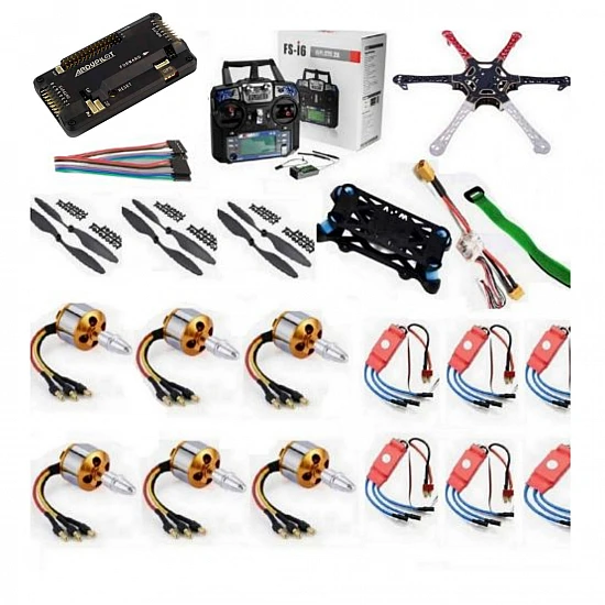 Hexacopter Drone Combo with APM 2.8  (Motor + ESC + Propeller + Flight Controller + Frame + TX-RX Flysky FSi6+ Power module + Belt) - Multirotor -