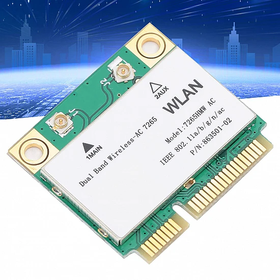 Dual Band Wireless-AC 7265HMW Mini PCIe Wi-Fi Network Card