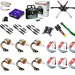 Hexacopter Drone Combo with radiolink Crossflight Kit (Motor + ESC + Propeller + Flight Controller + Frame + TX-RX Flysky FSi6 + Belt)