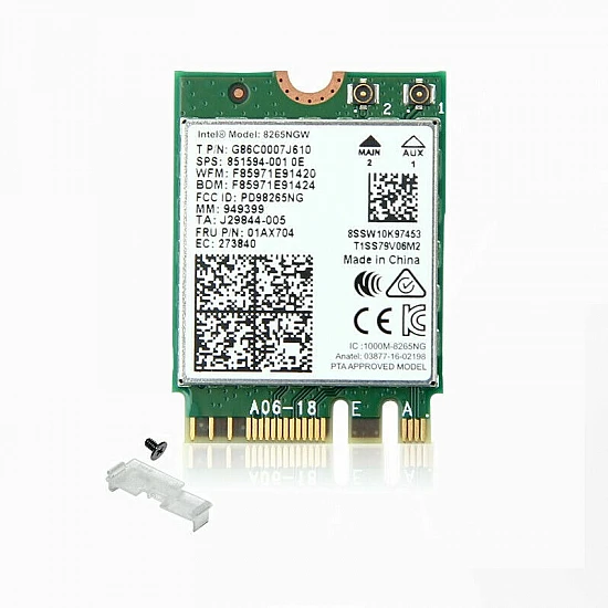 Intel 8265NGW Dual Band Wireless-AC M.2 Wi-Fi & Bluetooth 4.2 Card