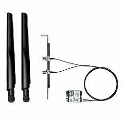 Intel AX200 WiFi 6 Dual Band 2400Mbps Card with 8dBi Antenna Kit