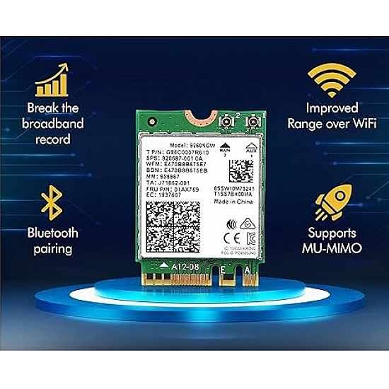 Intel Wireless-AC 9260 9260NGW M.2 2230 WiFi Bluetooth 5.0 Card