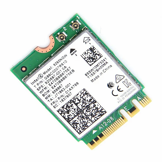 Intel Wireless-AC 9260 Gigabit Wi-Fi Card with External Antenna & Baffle Kit
