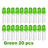Green LED 5mm Pack Of 20  (Light Emitting Diod)