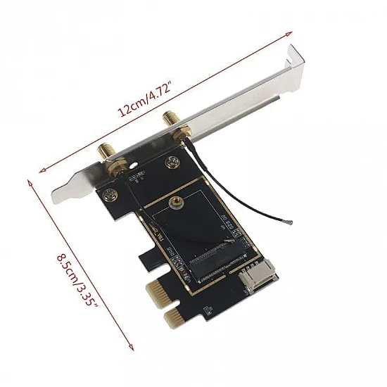 M.2 NGFF to PCI-E X1 Wireless Adapter Card with Bluetooth Cable