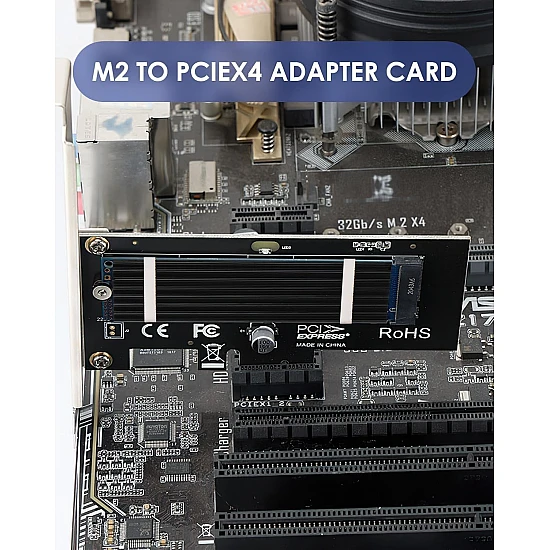 NVMe M.2 SSD to PCI-E X4 Adapter with Aluminum Heatsink