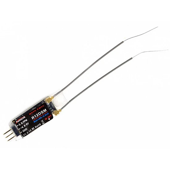 R12DSM Radiolink  2.4G 12CH DSSS FHSS Receiver for AT9 AT9S AT10 AT10II Transmitter
