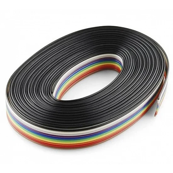 Rainbow 10 Core Color Flat Ribbon Wire Cable - 1Meter