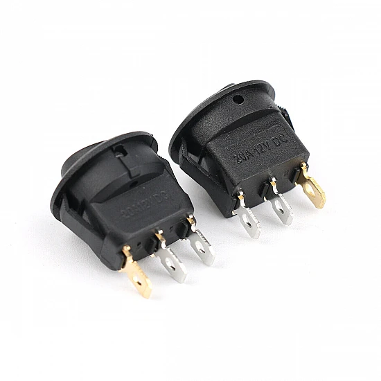 Round ON/OFF Rocker Push Button Switch 3 Pins