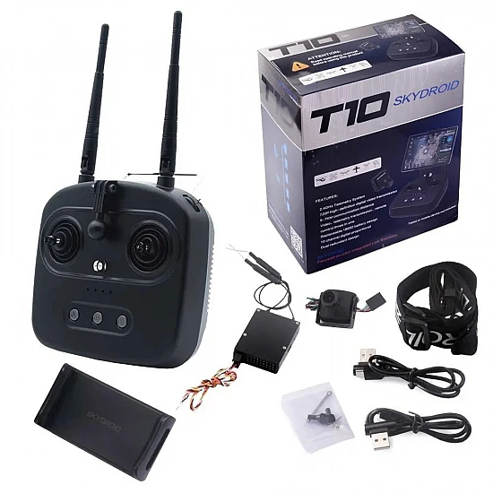 Skydroid T10 2.4GHz Remote Controller with 10CH Receiver and 720P Digital Video Camera