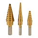 Triangular Shank HSS Steel Step Cone Drill Titanium Bit Set Hole Cutter - 3 pcs