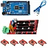 3D Printer Controller RAMPS 1.4 + Arduino Mega2560 with Cable + 5Pcs A4988 Driver with Heat Sink Kit