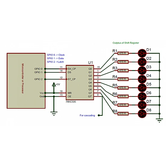 74HC595 Serial to Parallel Shifting IC - ICs - Integrated Circuits & Chips - Core Electronics