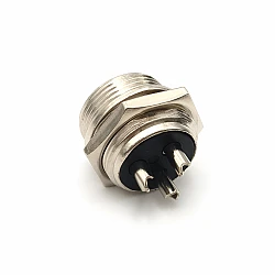 M12 GX12 3 Pin Male Aviation Plug Connector Metal Circular Type