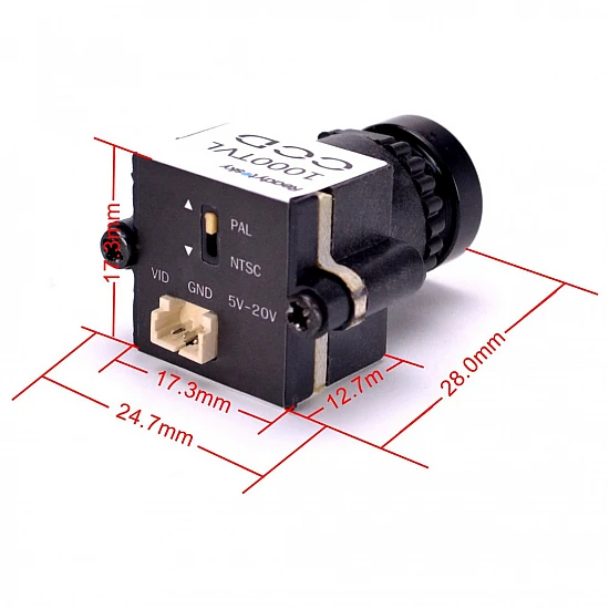 Readytosky 1000TVL 1/3 CCD 110 Degree 2.8mm Lens NTSC PAL Switchable Camera for FPV Quadcopter