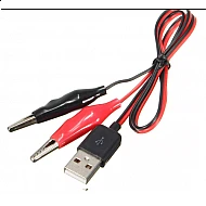 Red Black Alligator Test Clips to USB Male Connector Cable