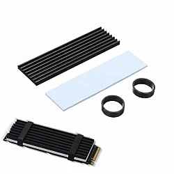 Aluminum M.2 NVMe SSD Heatsink with 3.5mm Thermal Pad & Rubber Rings
