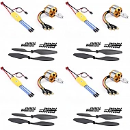 Combo of 1000KV Brushless Motor + 30A ESC + 1045 Propeller Pair (Set of 4)