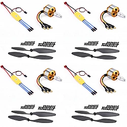 Combo of 1000KV Brushless Motor + 30A ESC + 1045 Propeller Pair (Set of 4)