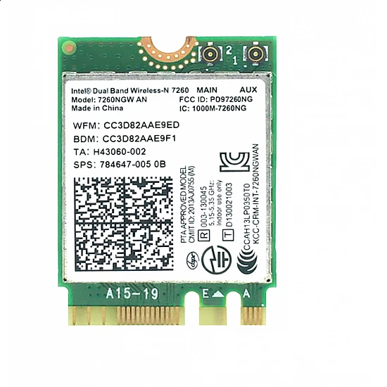 Intel Dual Band Wireless-N 7260 7260NGW AN WiFi Bluetooth 4.0 Card