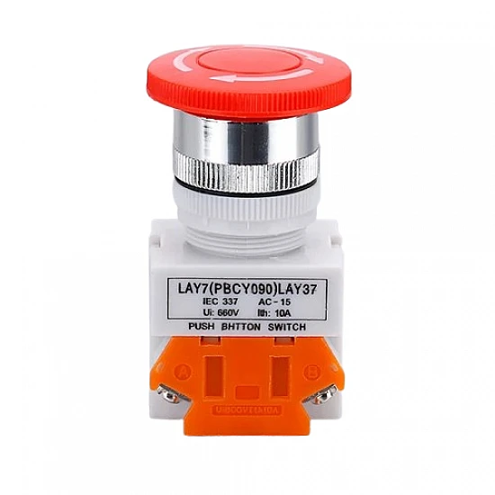 LAY37 02ZS 2 Normally Closed Self-Locking Mushroom Head Emergency Stop Switch