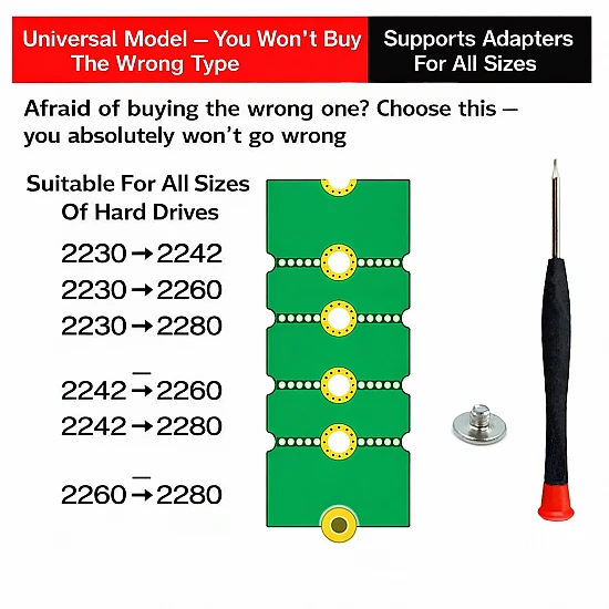 M.2 SSD Extension Bracket Adapter Board 2230 2242 2260 to 2280