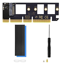 NVMe M.2 SSD to PCI-E 4.0 X16 Adapter with Aluminum Heatsink