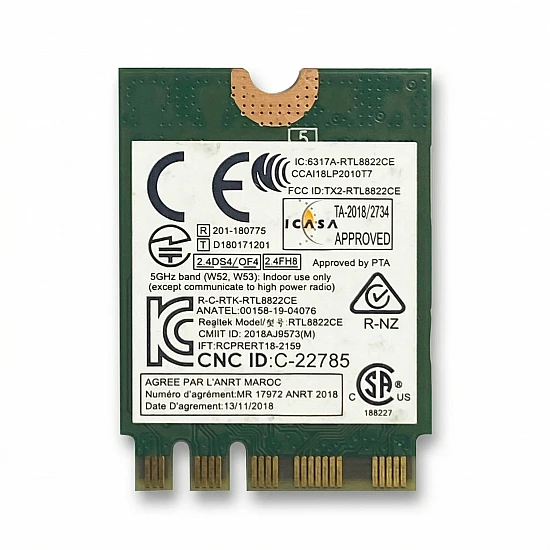 Realtek RTL8822CE Dual Band 1200Mbps WiFi + BT 5.0 M.2 Card