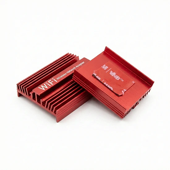 Red Aluminum Heatsink Cooling Fin for NGFF M.2 to PCIe WiFi Network Adapter