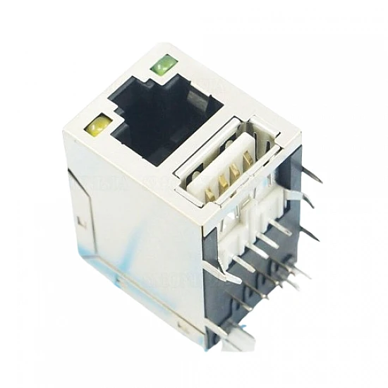 RJ45 Single-layer USB Network Socket with LED Light RJ45 Single-layer USB Network Socket with LED Light