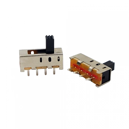 SS-13F08/13F12 (1P3T) Single Row Four-Pin Three-Position Vertical Toggle Switch 13mm Handle Length
