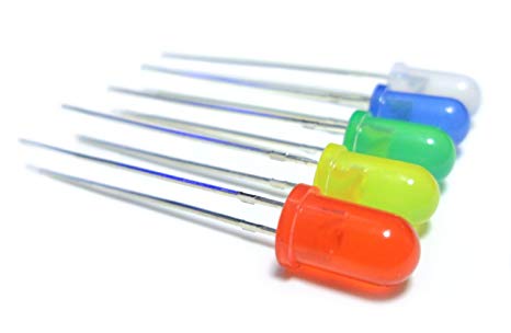Pack of 25 - 5 Colours LEDs 5mm (White,Green,Red,Yellow and Blue) Pack of 25 - 5 Colours LEDs 5mm (White,Green,Red,Yellow and Blue)