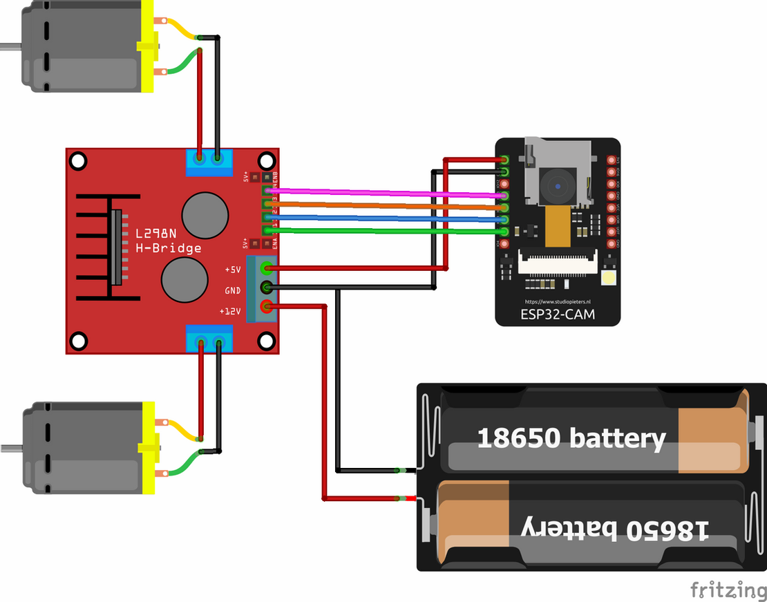 Wi-Fi controlled car with ESP32-camera