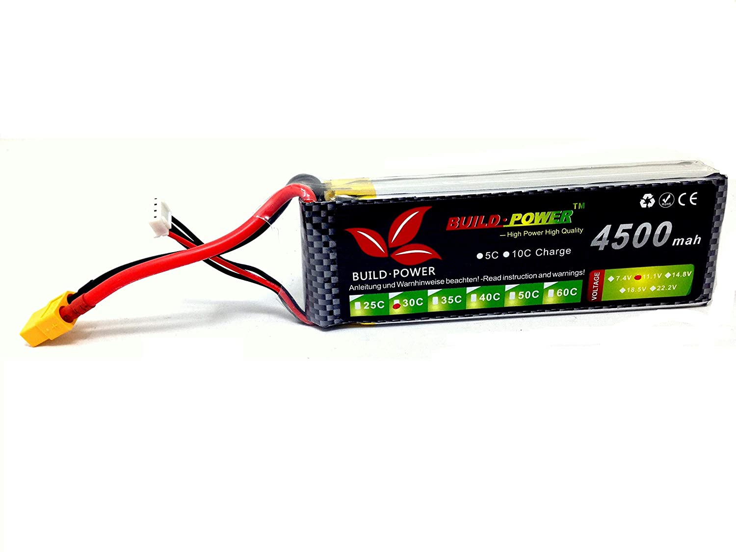 4500mah 11.1v 30C 3S Build Power Lipo Battery - Multirotor 4500mah 11.1v 30C 3S Build Power Lipo Battery - Battery and Charger - Multirotor