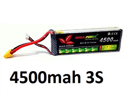 4500mah 11.1v 30C 3S Build Power Lipo Battery - Multirotor 4500mah 11.1v 30C 3S Build Power Lipo Battery - Battery and Charger - Multirotor