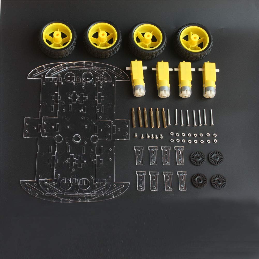 DIY Car Robot Kit - Chassis,4 x Motor,4 x Wheels and other Accessories - DIY Car Robot Kit - Chassis,4 x Motor,4 x Wheels and other Accessories - Robot Spare Parts -