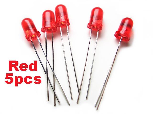 Red LED 5mm Pack Of 5 (Light Emitting Diod) - Red LED 5mm Pack Of 5 (Light Emitting Diod) - Other -
